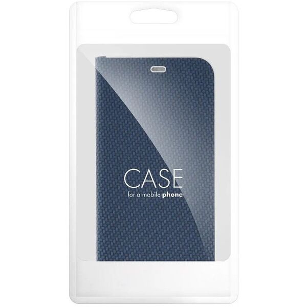 Θήκη LUNA Book Carbon για XIAOMI Redmi Note 14 4G (GLOBAL - 164,84mm x 78,15mm x 8,16mm) μπλε