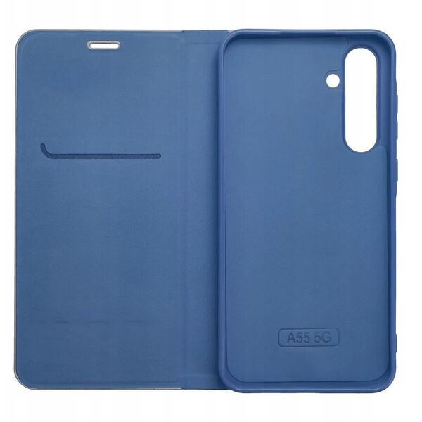 Θήκη LUNA Book Carbon για XIAOMI Redmi Note 14 4G (GLOBAL - 164,84mm x 78,15mm x 8,16mm) μπλε