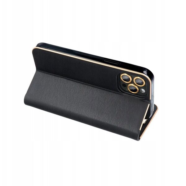 Θήκη LUNA Book Gold για SAMSUNG S25 Edge μαύρο