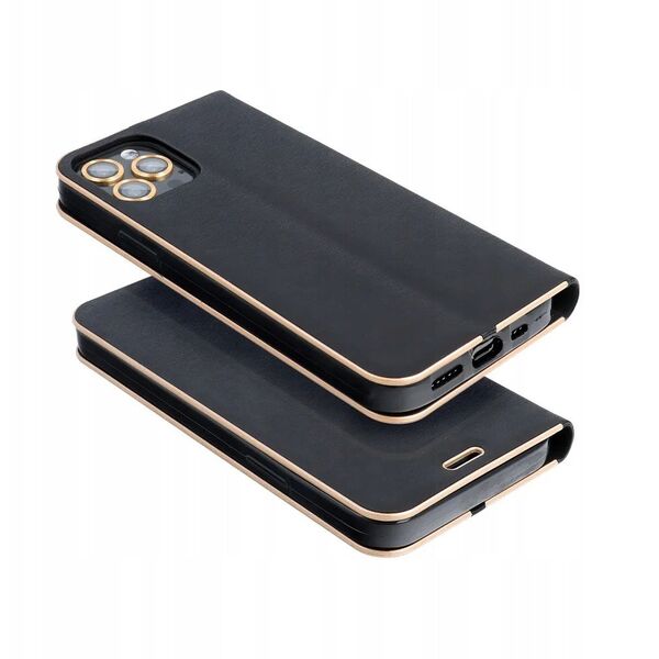 Θήκη LUNA Book Gold για SAMSUNG S25 Edge μαύρο