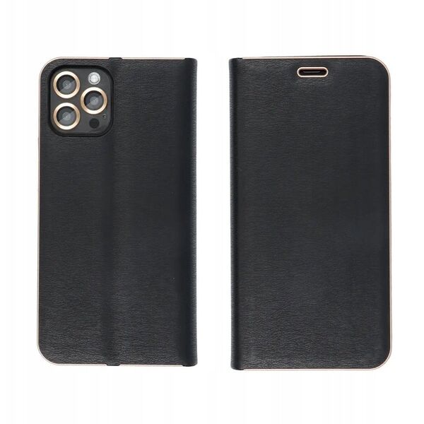 Θήκη LUNA Book Gold για SAMSUNG S25 Edge μαύρο