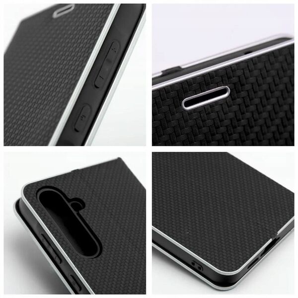 Θήκη LUNA Book Carbon για SAMSUNG S25 Edge μαύρο