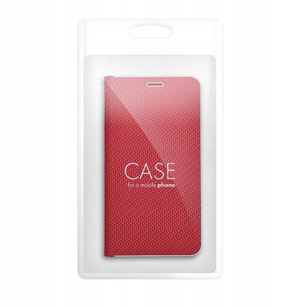 Θήκη LUNA Book Carbon για SAMSUNG S25 Edge κόκκινο