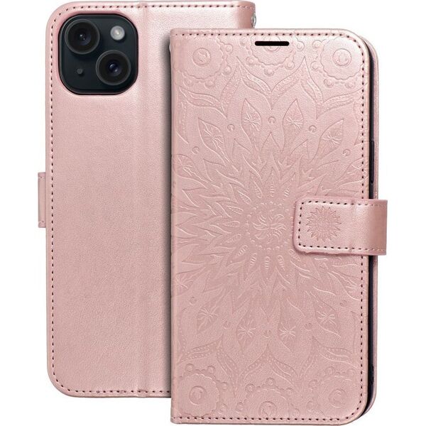 OEM Kabura MEZZO Book do IPHONE 15 Plus mandala złoty róż