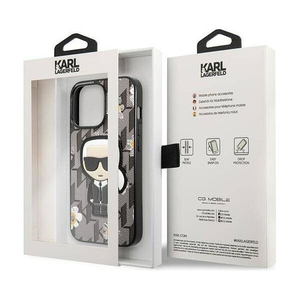 Karl Lagerfeld Karl Lagerfeld Iconic Karl Flower - Etui iPhone 13 Pro Max (szary)