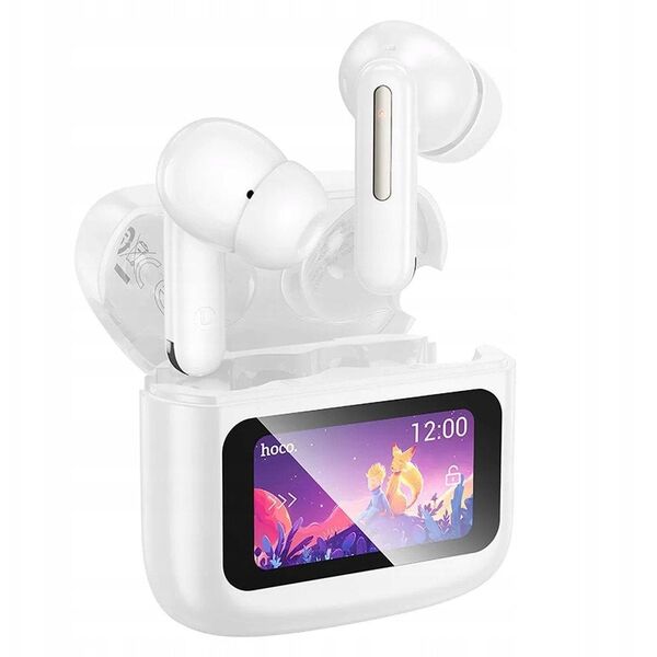 HOCO ασύρματα ακουστικά bluetooth με οθόνη αφής TWS EQ14 λευκά
