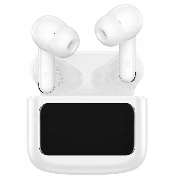 HOCO ασύρματα ακουστικά bluetooth με οθόνη αφής TWS EQ14 λευκά
