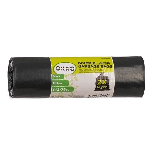 WASTE BAGS GREEN/BLACK 100L 5PCS 60MY