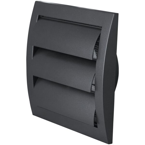 Πλαστική γρίλια εξαερισμού ND12ZA, 190 x 190 mm, DN125, με περσίδα, ανθρακί χρώμα