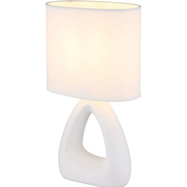 Φωτιστικό επιτραπέζιο GLOBO TRIANGLE, 1 x E14, 40W, λευκό, κεραμικό, 17 x 10 x 30 cm