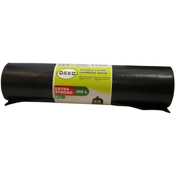 WASTE BAGS GREEN/BLACK 350L 5PCS 75MY