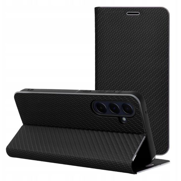 Θήκη LUNA Book Carbon για SAMSUNG A06 μαύρο