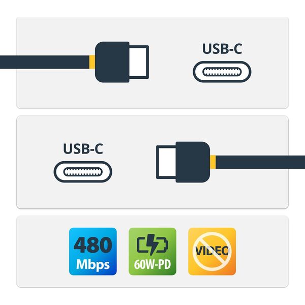 StarTech USB2CC2MNCWHE kabel USB USB 2.0 2 m USB C Biały