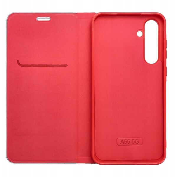 Θήκη LUNA Book Carbon για SAMSUNG S25 κόκκινο