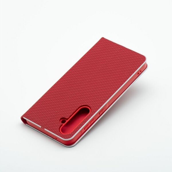 Θήκη LUNA Book Carbon για SAMSUNG S25 κόκκινο
