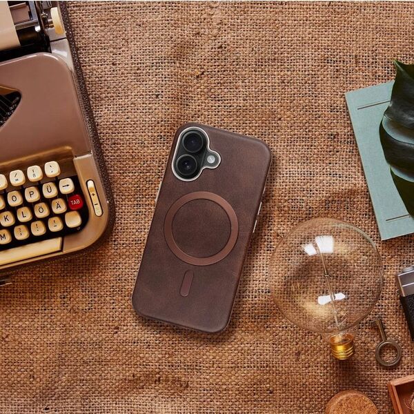 Θήκη GENTLEMAN MAG COVER συμβατή με MagSafe για IPHONE 16 PRO MAX καφέ