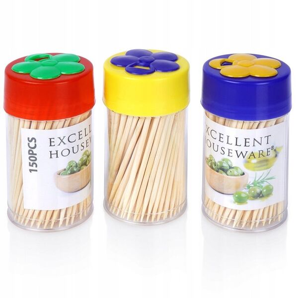 Οδοντογλυφίδες μπαμπού Excellent Houseware 3x150 τεμ.