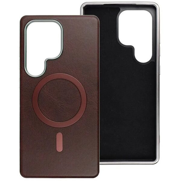 Θήκη GENTLEMAN MAG COVER συμβατή με MagSafe για SAMSUNG S25 PLUS καφέ