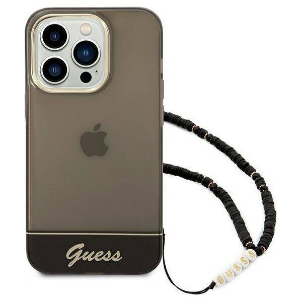 Guess Etui Guess GUHCP14LHGCOHK Apple iPhone 14 Pro czarny/black hardcase Translucent Pearl Strap
