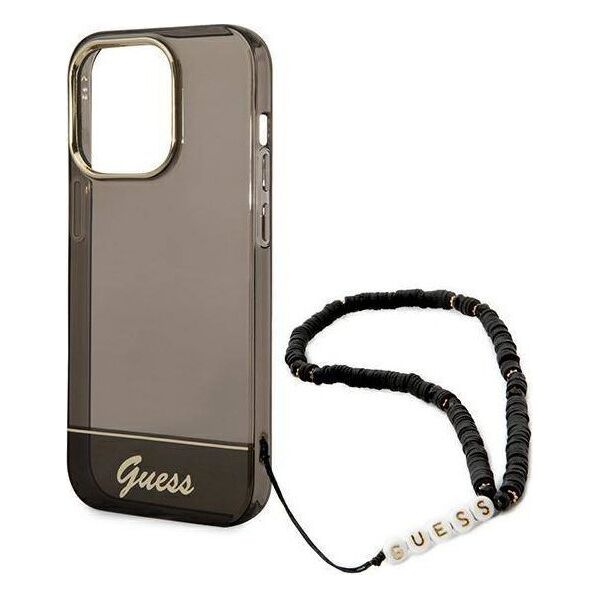 Guess Etui Guess GUHCP14LHGCOHK Apple iPhone 14 Pro czarny/black hardcase Translucent Pearl Strap