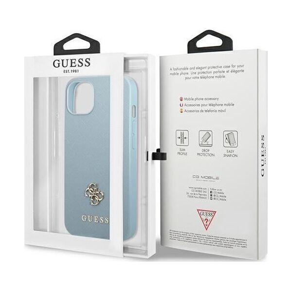 Guess Guess GUHCP13SPS4MB iPhone 13 mini 5,4" niebieski/blue hardcase Saffiano 4G Small Metal Logo