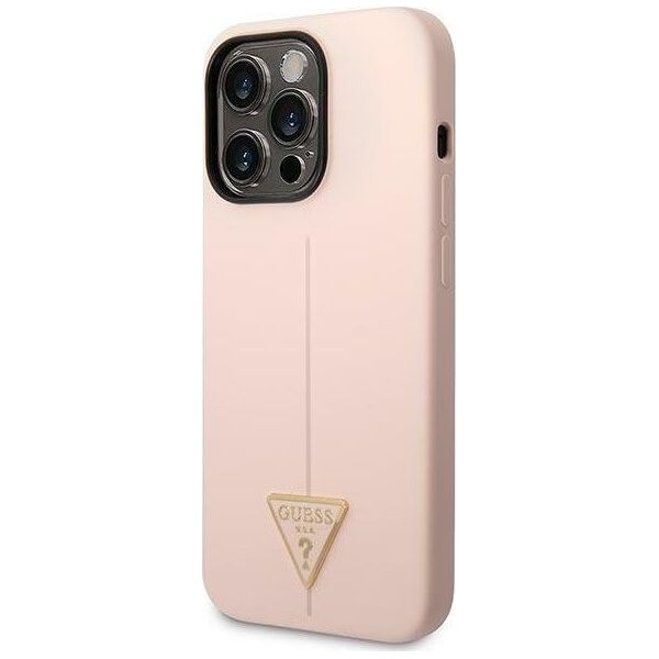 Guess Guess Silicone Triangle Logo - Etui iPhone 14 Pro Max (różowy)