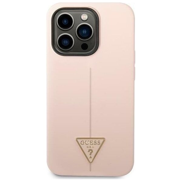 Guess Guess Silicone Triangle Logo - Etui iPhone 14 Pro Max (różowy)