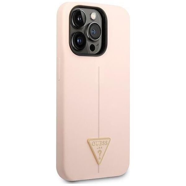 Guess Guess Silicone Triangle Logo - Etui iPhone 14 Pro Max (różowy)