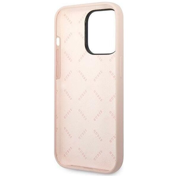 Guess Guess Silicone Triangle Logo - Etui iPhone 14 Pro Max (różowy)