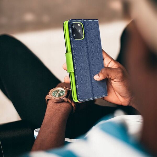 Kabura FANCY Book για SAMSUNG S25 Plus μπλε με λάιμ