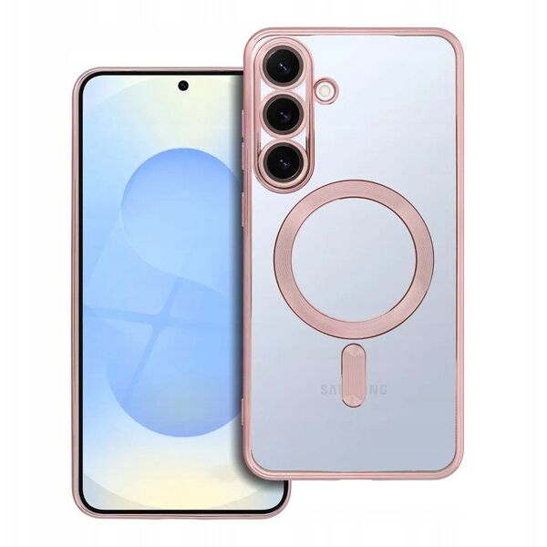 Θήκη ELECTRO MAG COVER συμβατή με MagSafe για SAMSUNG S25 Plus ροζ χρυσό