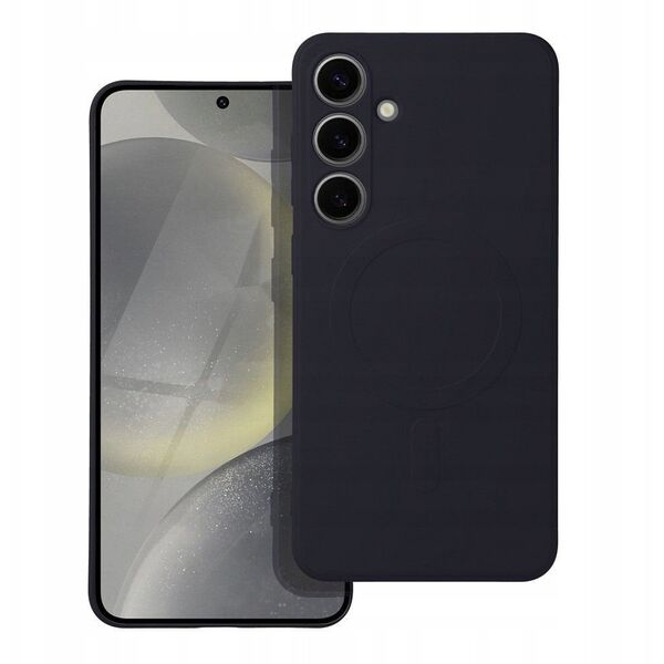 Θήκη SILICONE MAG COVER συμβατή με MagSafe για SAMSUNG S25 μαύρη