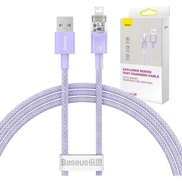 Kabel USB Baseus USB-A - Lightning 1 m Fioletowy (CATS010005)