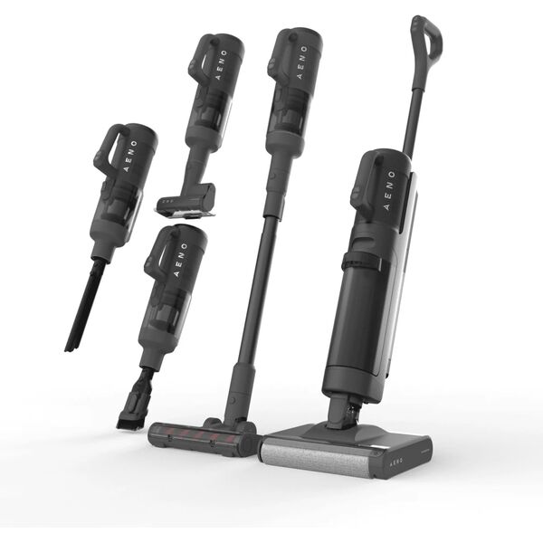Aeno Cordless Transformer Vacuum Cleaner  Wet and Dry cleaning  200W  4000mAh| 14kPa| 21 6V  2 rollers  autocleaning and drying