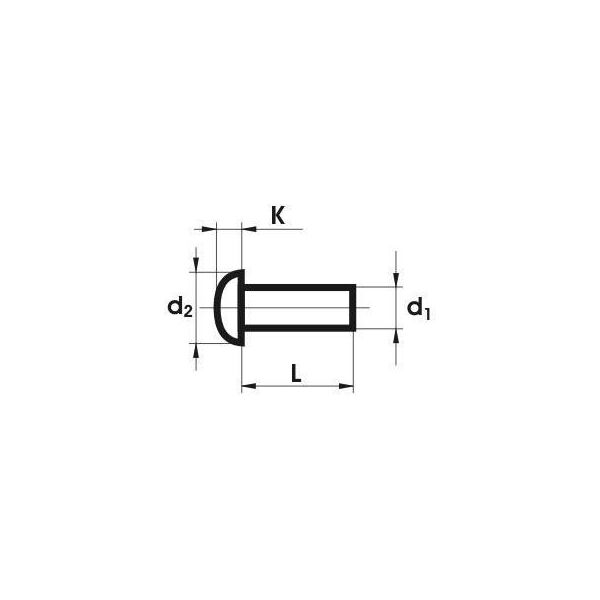 Nitgoz NIT ALUMINIOWY PEŁNY Z ŁBEM KULISTYM 6.0*10MM [jm.KG] - 954 6*10 PLK