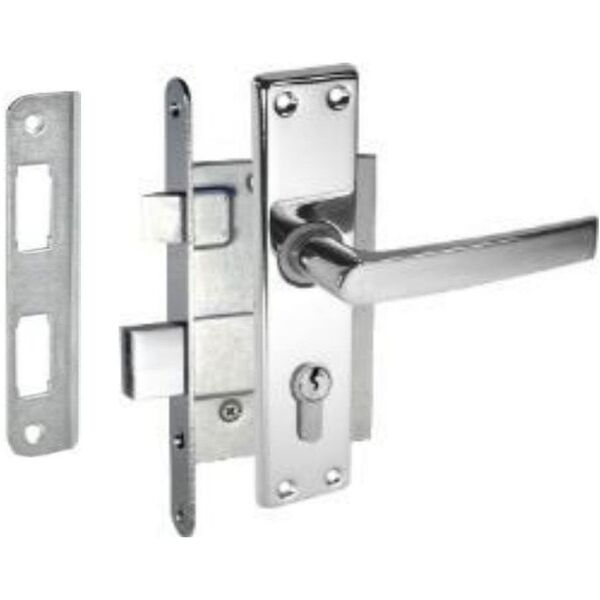 Κλειδαριά Mortise με πλάκα πλαισίου ZV-4-1-2, 407Z-35801/C, 55 mm, γαλβανισμένες λαβές