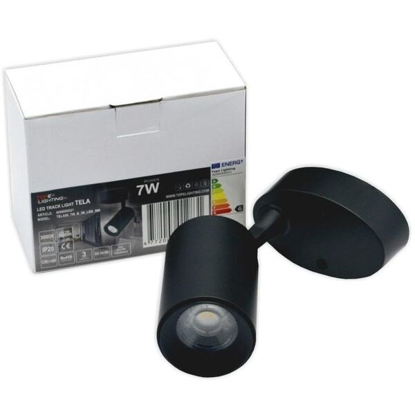 LED spotlight TOPE TELA, 3000 K, 7 W, 560 lm, black