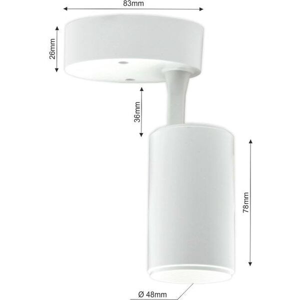 LED spotlight TOPE TELA, 3000 K, 7 W, 560 lm, white