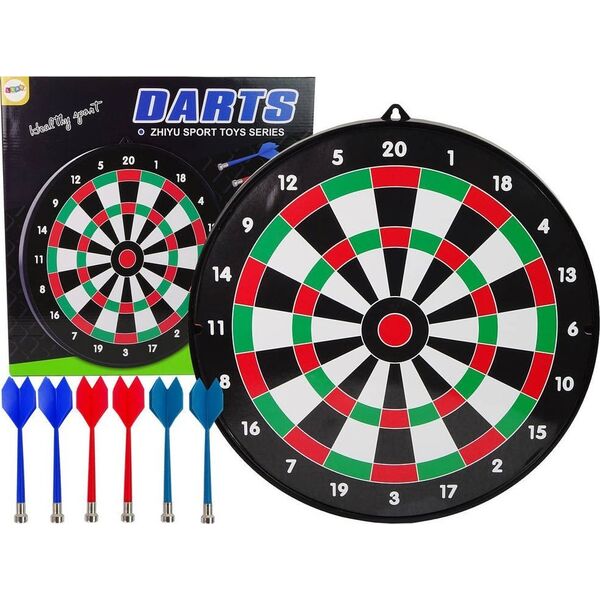 LeanToys Tarcza Dart z Rzutkami Magnetycznymi 6 Sztuk