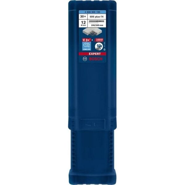 Τρυπάνι Bosch Bosch Expert σφυροτρύπανο SDS-plus-7X, 12mm, 30 τεμάχια (μήκος εργασίας 200mm)
