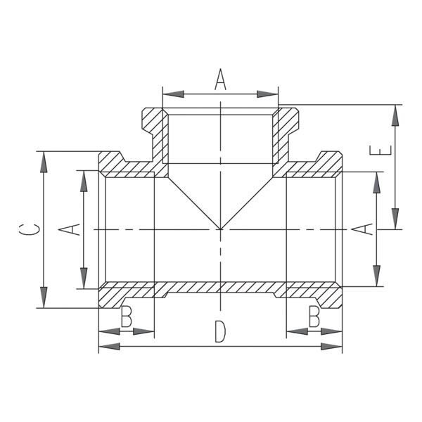 Ferro Trójnik chromowany 3/8" T01C