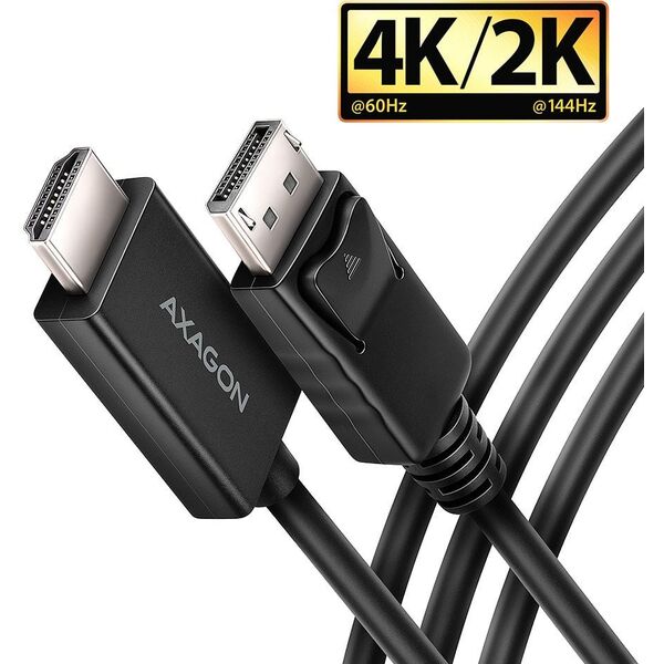 AXAGON RVD-HI20C2, DisplayPort -> HDMI 2.0b konwerter / kabel 1.8m, 4K/60Hz