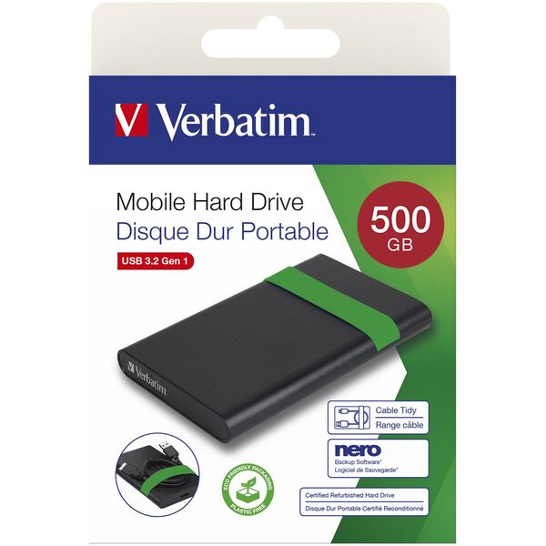 Mobile Hard Drive USB 3.2 Gen 1 512GB Certified Refurbished
