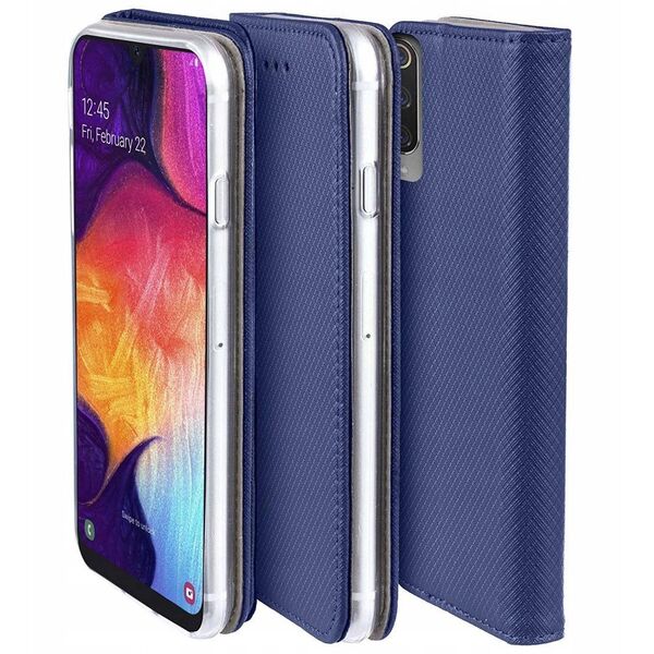 Θήκη βιβλίου KABURA LUNA CARBON MAGNETO για SAMSUNG S24 FE μπλε