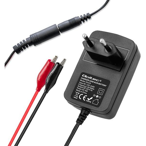 Automatyczna ładowarka do akumulatora AGM GEL STD 6V | 1A | Prostownik z sygnalizatorem LED