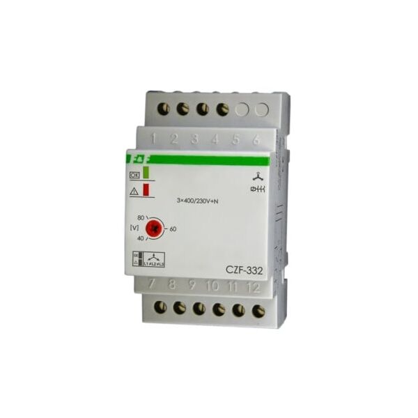 F&F Przekaźnik zaniku i asymetrii faz z kontrolą styków stycznika 10A 1P 4sek 40-80V CZF-332
