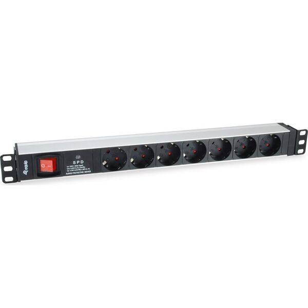 Triton Equip 333309 rozgałęziacz 1,8 m 7 x gniazdo sieciowe Wewnętrzna Czarny, Biały