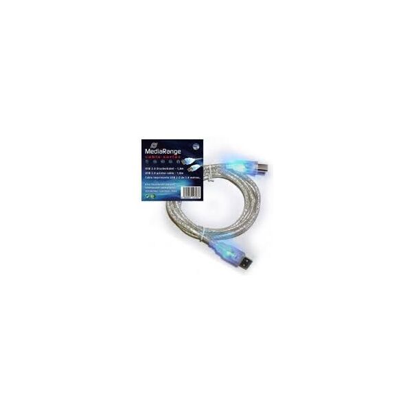 Kabel USB MediaRange USB-A - USB-B 1.8 m Przezroczysty (MRCS109)