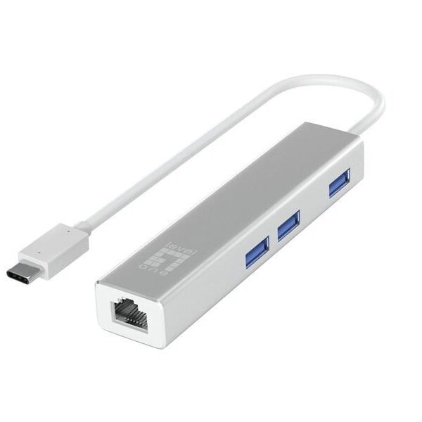 LevelOne Adapter USB-C -> GBit-LAN + USB3.0-Hub one size