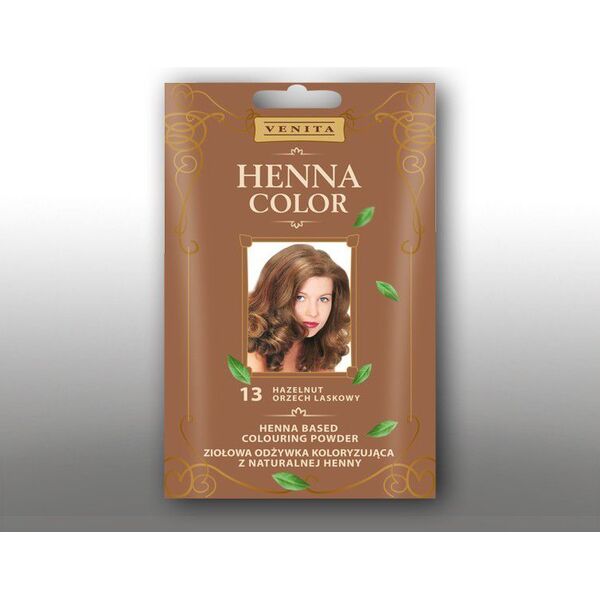 Venita Ziołowa odżywka koloryzująca Henna Color 30g 13 orzech laskowy